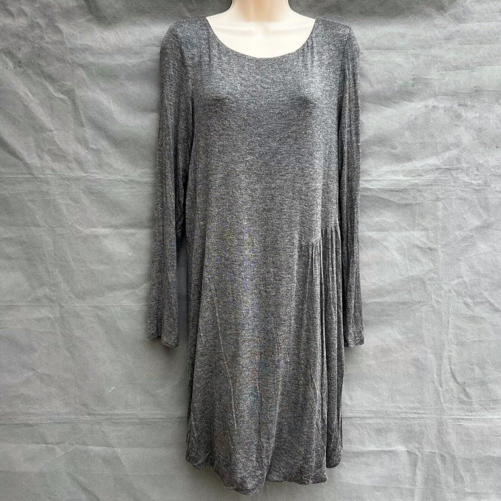Sundance Gray Long Sleeve Round Neck Casual Jersey Knit Dress Size M
